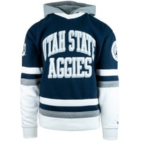 Utah State Aggies hockey club fleece navy unisex hooded sweatshirt